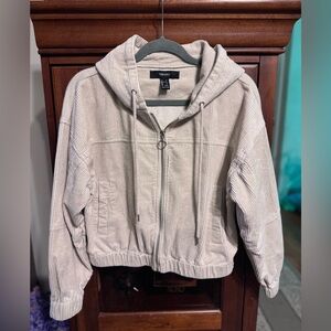 Forever 21 Beige Corduroy Hooded Jacket NWOT size Small